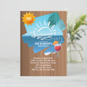Sommerurlaub-Party Einladung (Stehend Vorderseite)