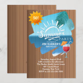 Sommerurlaub-Party Einladung (Vorne/Hinten)