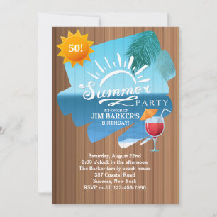 Sommerurlaub-Party Einladung