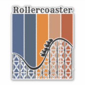 Sommerurlaub Reiten auf dem Rollercoaster Retro Aufkleber (Vorderseite)