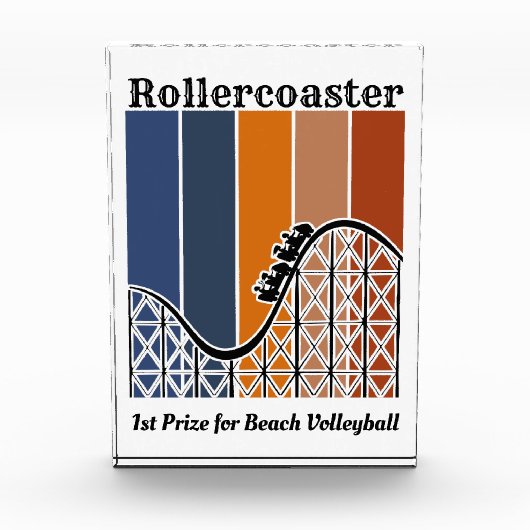 Sommerurlaub Reiten auf dem Rollercoaster Retro Fotoblock (Vorderseite)