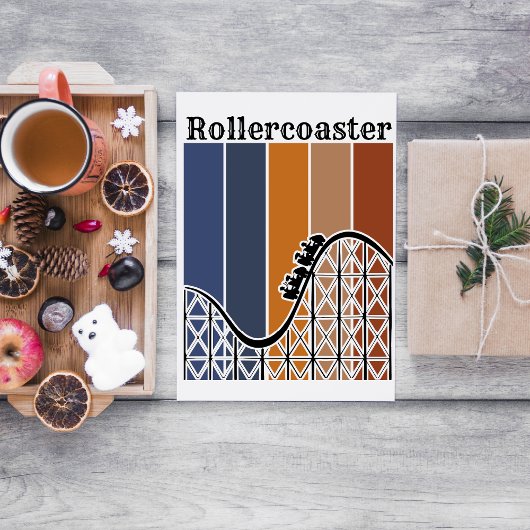 Sommerurlaub Reiten auf dem Rollercoaster Retro Karte