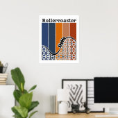 Sommerurlaub Reiten auf dem Rollercoaster Retro Poster (Heimbüro)