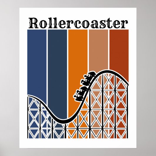 Sommerurlaub Reiten auf dem Rollercoaster Retro Poster (Vorne)
