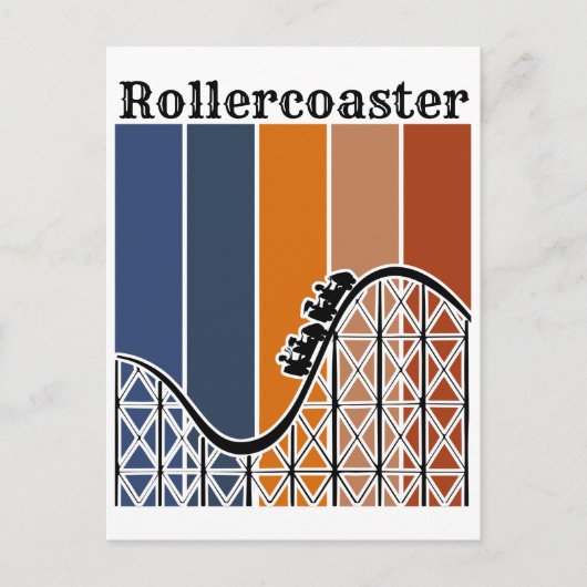 Sommerurlaub Reiten auf dem Rollercoaster Retro Postkarte (Vorderseite)