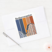 Sommerurlaub Reiten auf dem Rollercoaster Retro Quadratischer Aufkleber (Umschlag)