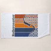 Sommerurlaub Reiten auf dem Rollercoaster Retro Strandtuch (Vorderseite)