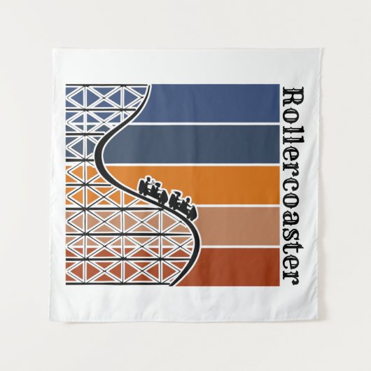 Sommerurlaub Reiten auf dem Rollercoaster Retro Wandteppich (Vorderseite (Horizontal))