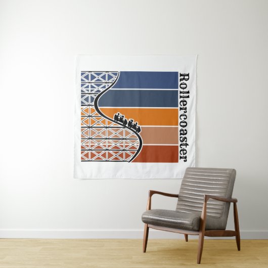 Sommerurlaub Reiten auf dem Rollercoaster Retro Wandteppich (Beispiel (Horizontal))