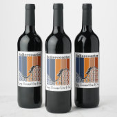 Sommerurlaub Reiten auf dem Rollercoaster Retro Weinetikett (Flaschen)