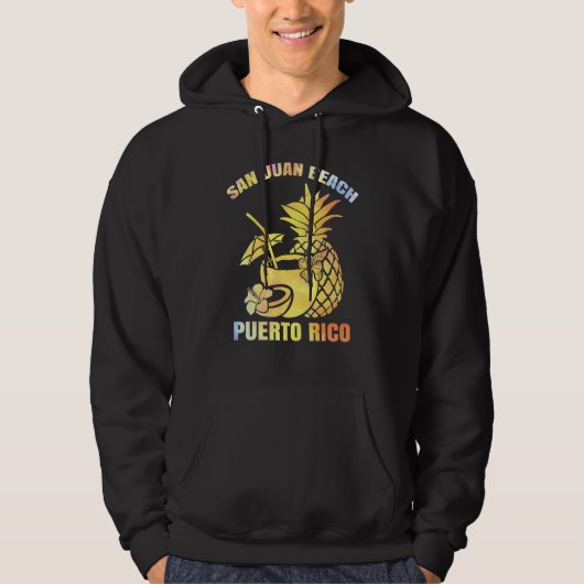 Sommerurlaub Retro Sonnenuntergang Puerto Rico San Hoodie (Vorderseite)