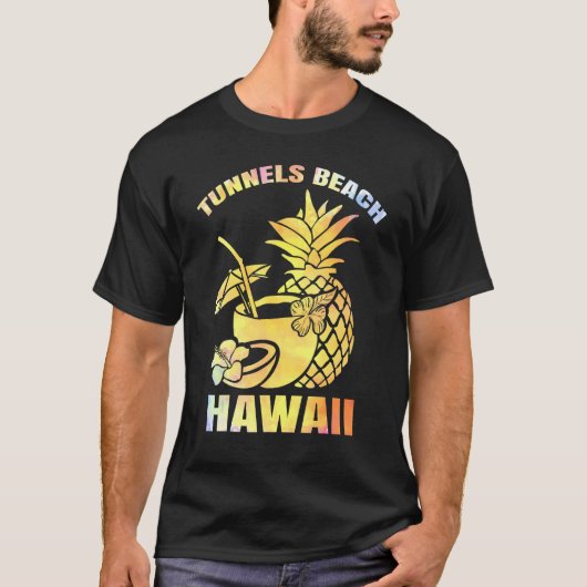Sommerurlaub Retro Sunset Hawaii Tunnel Beach T-Shirt (Vorderseite)