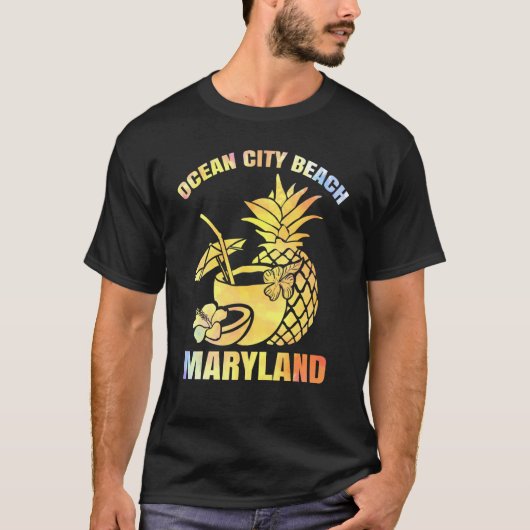 Sommerurlaub Retro Sunset Maryland Ocean City B T-Shirt (Vorderseite)