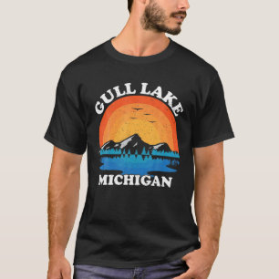 Sommerurlaub Retro Sunset Michigan Gull Lake T-Shirt