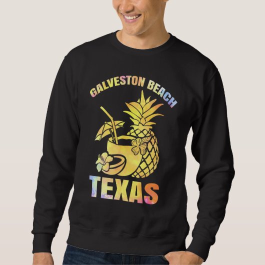 Sommerurlaub Retro Sunset Texas Galveston Beach Sweatshirt (Vorderseite)