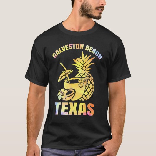 Sommerurlaub Retro Sunset Texas Galveston Beach T-Shirt (Vorderseite)