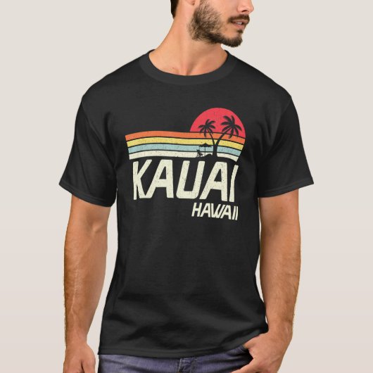 Sommerurlaub Retro Vintag Hawaii Kauai Beach T-Shirt (Vorderseite)