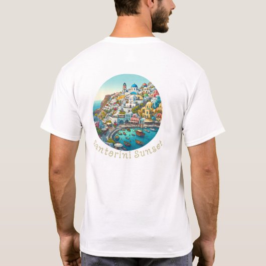 Sommerurlaub Santorin Griechenland "Santorini Sonn T-Shirt (Rückseite)
