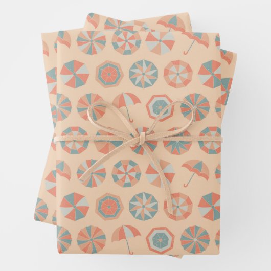 Sommerurlaub. Schirmmuster  Geschenkpapier Set (Beispiel)