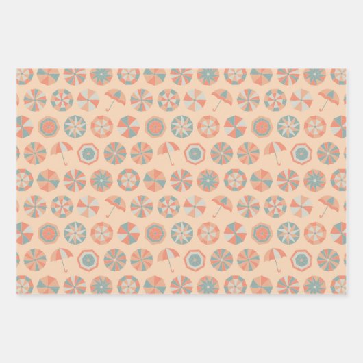 Sommerurlaub. Schirmmuster Geschenkpapier Set (Vorderseite)