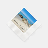 Sommerurlaub Schönes Foto mit Text Serviette (Ecke)