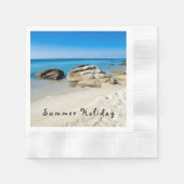 Sommerurlaub Schönes Foto mit Text Serviette (Vorderseite)