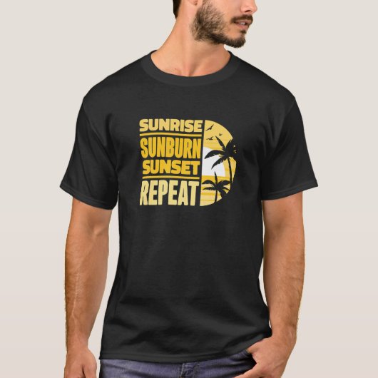 Sommerurlaub Sonnenaufgang Sonnenbrand Sonnenunter T-Shirt (Vorderseite)