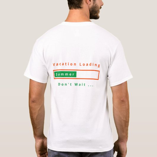 Sommerurlaub T - Shirt mit Text (Rückseite)