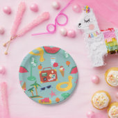 Sommerurlaub tropische Strandinsel niedlich Pappteller (Party)