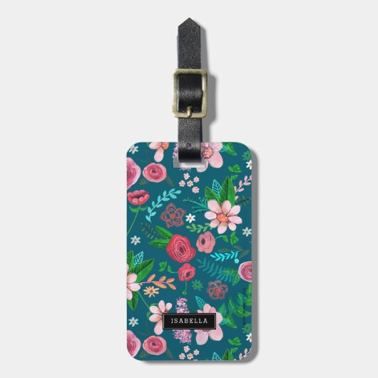 Sommerurlaub | Urlaub der Blume | Gepäckmarke Gepäckanhänger (Vorderseite vertikal)