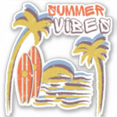 Sommerurlaub Vintag Aufkleber (Vorderseite)