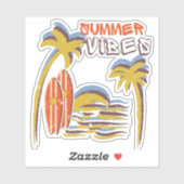 Sommerurlaub Vintag Aufkleber (Blatt)
