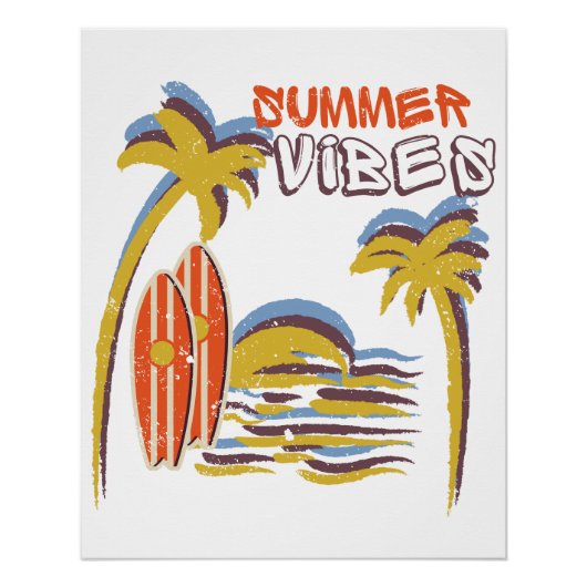 Sommerurlaub Vintag Poster (Vorderseite)