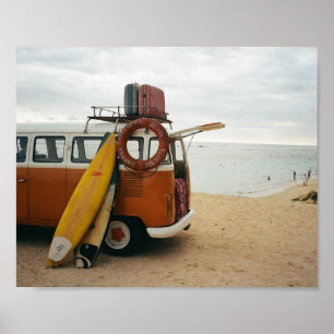 Sommerurlaub Vintages Strandbild Poster