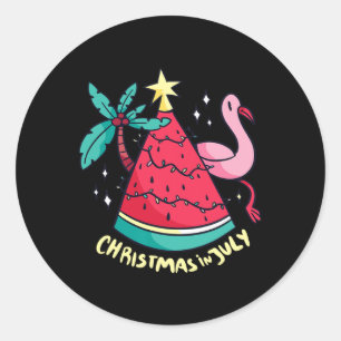 Sommerurlaub Wassermelone Weihnachtsbaum Weihnacht Runder Aufkleber