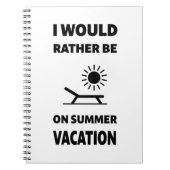 Sommerurlaub | Zurück zur Schulausgabe Notizblock (Vorderseite)