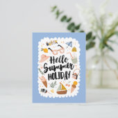 Sommerurlaubsangebot Niedliche Illustration Postkarte (Stehend Vorderseite)