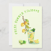 Sommerurlaubskarte Frische Zitronensaft trinken (Vorderseite)