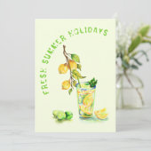 Sommerurlaubskarte Frische Zitronensaft trinken (Stehend Vorderseite)