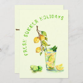 Sommerurlaubskarte Frische Zitronensaft trinken