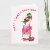 Sommerurlaubskarte Frischkirsche Getränk Karte (Vorderseite)