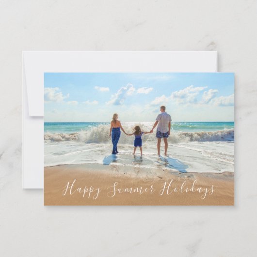 Sommerurlaubskarte Individuelles Foto Ihr eigenes  Einladung (Rückseite)