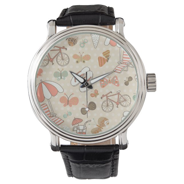 Sommerurlaubsmuster Armbanduhr (Vorderseite)