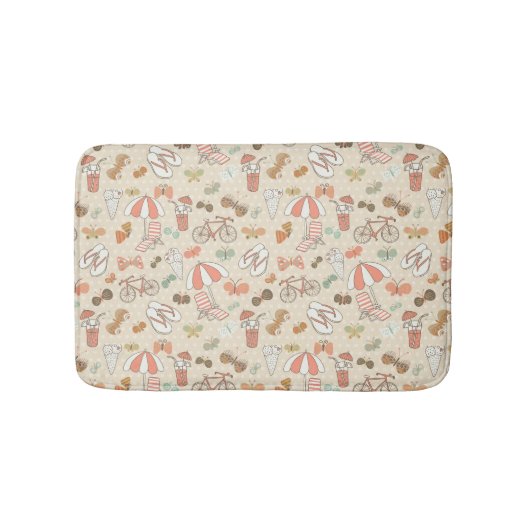 Sommerurlaubsmuster Badematte (Vorderseite)