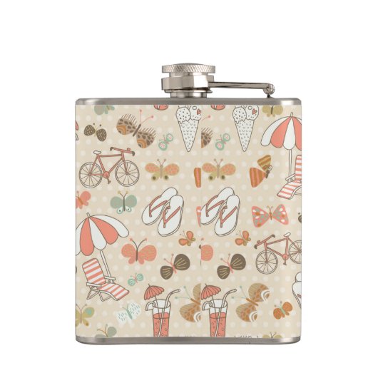 Sommerurlaubsmuster Flachmann (Rückseite)