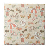 Sommerurlaubsmuster Fliese (Vorderseite)