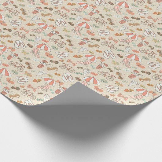 Sommerurlaubsmuster Geschenkpapier (Ecke)