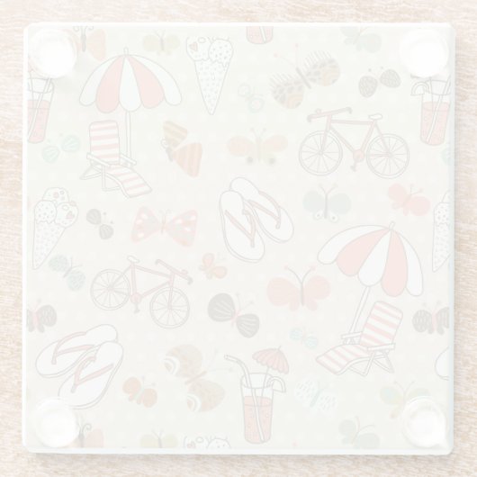 Sommerurlaubsmuster Glasuntersetzer (Rückseite)