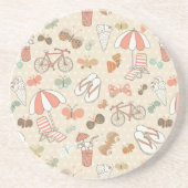 Sommerurlaubsmuster Sandstein Untersetzer (Vorne)