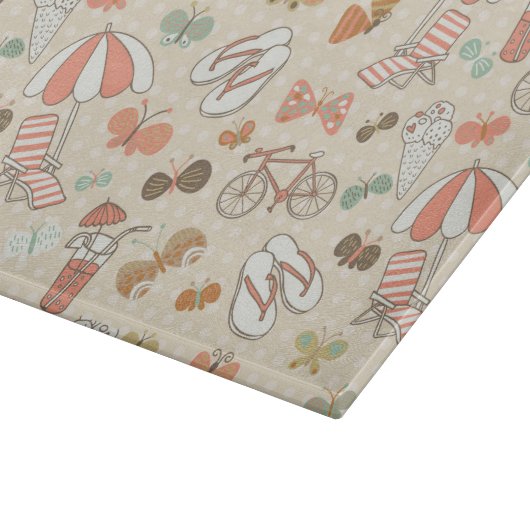 Sommerurlaubsmuster Schneidebrett (Ecke)